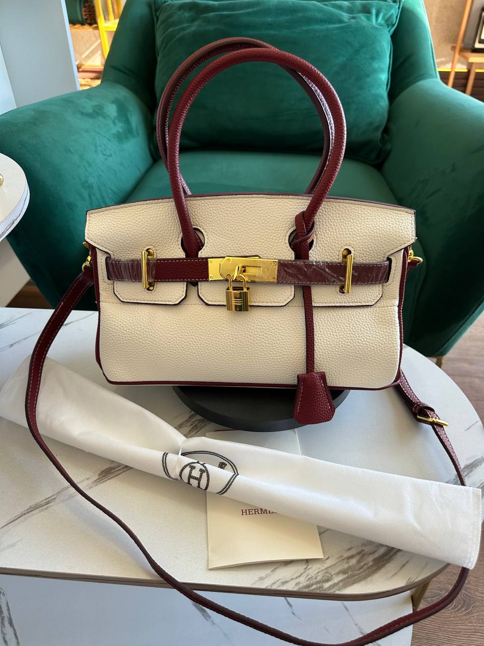 حقيبة هيرمز برغندي/بيج ماستر كوالتي