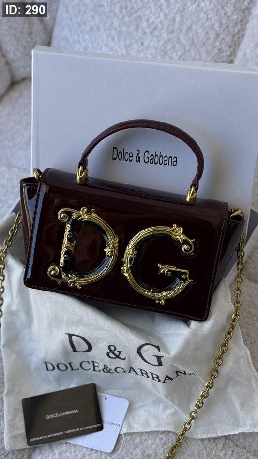 شنطة - DOLCE &amp; GABBANA Mini Baroque-logo Top-handle Bag in Leather / شامل علبة