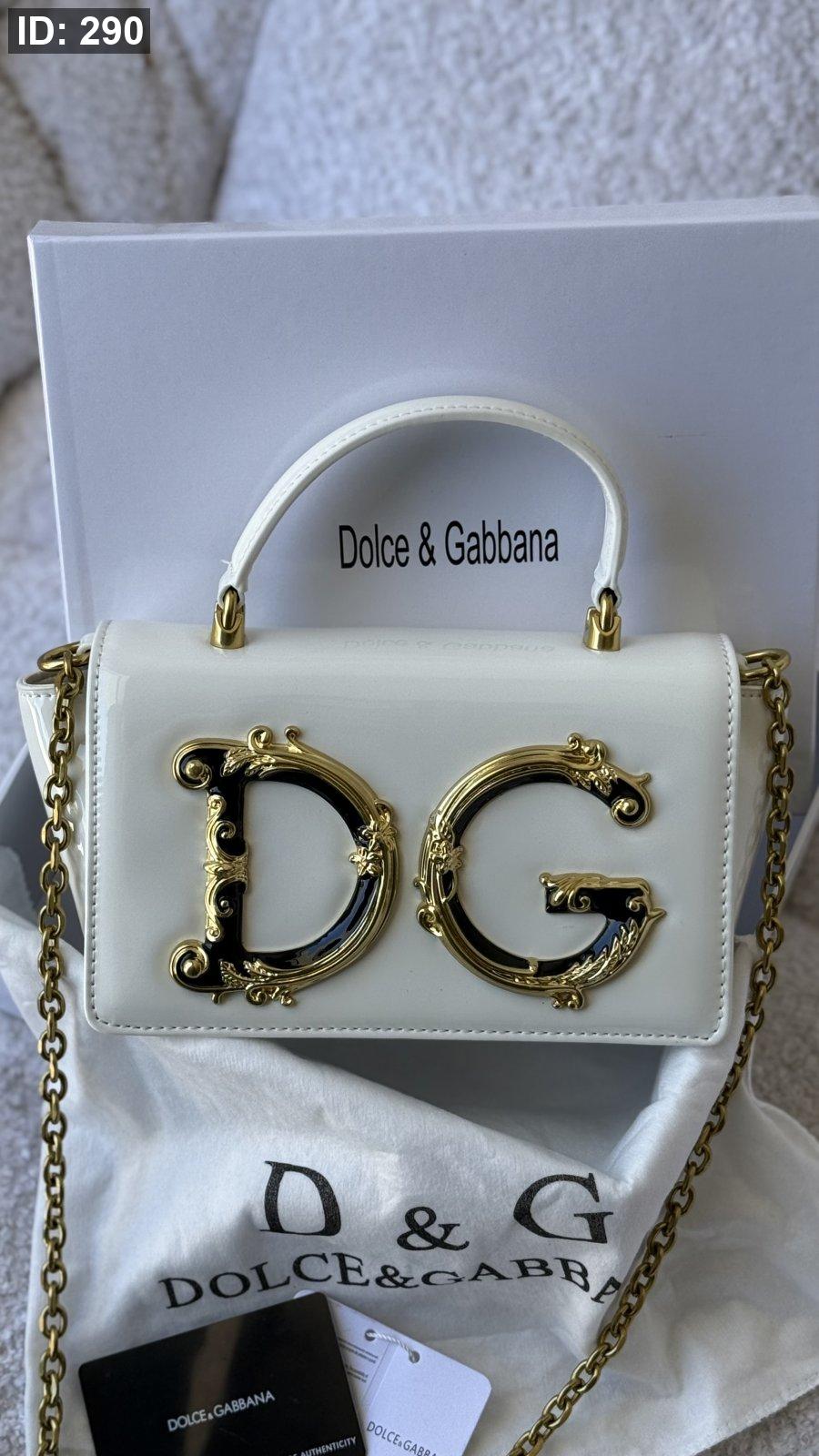 شنطة - DOLCE &amp; GABBANA Mini Baroque-logo Top-handle Bag in Leather / شامل علبة