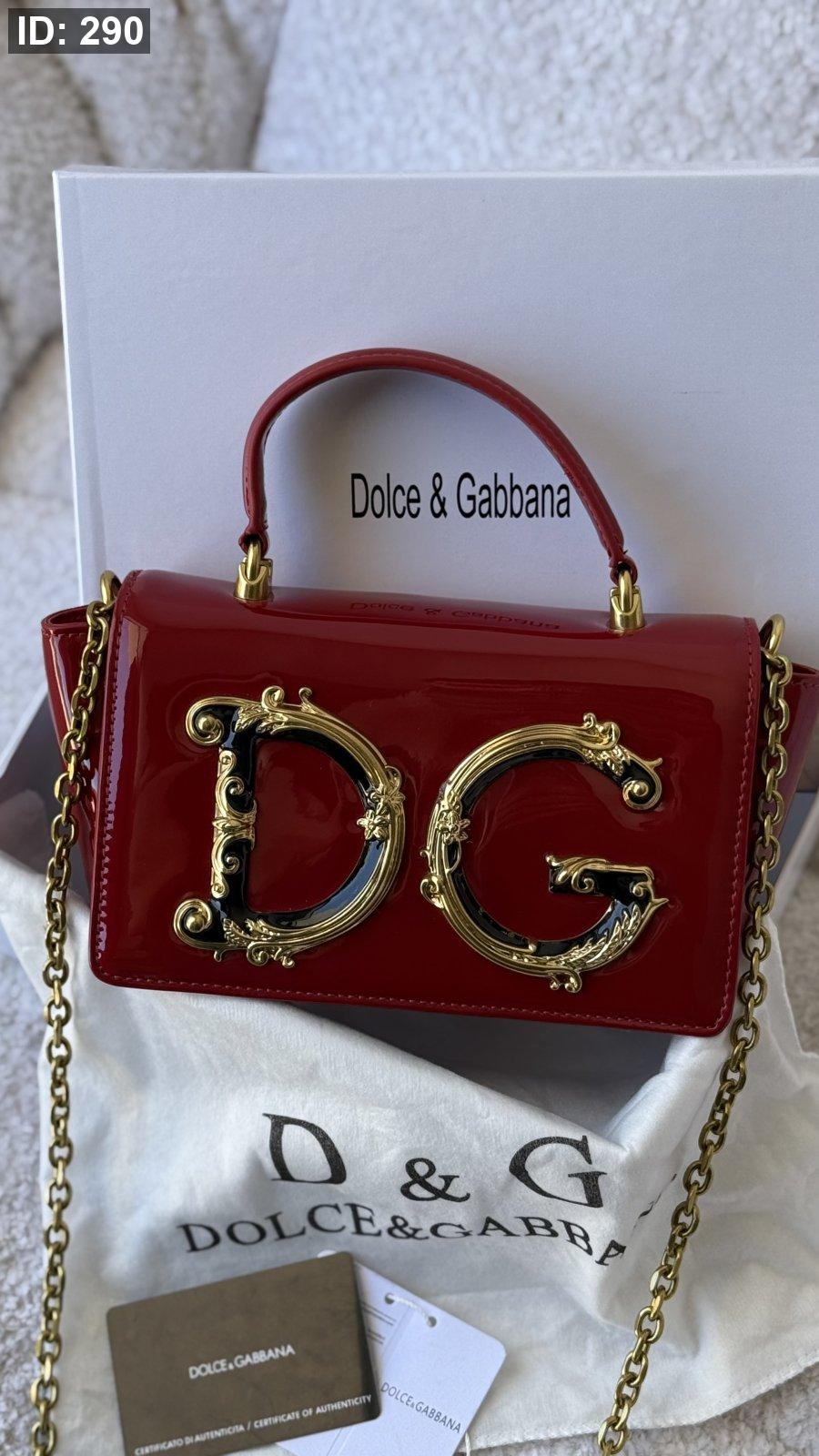 شنطة - DOLCE &amp; GABBANA Mini Baroque-logo Top-handle Bag in Leather / شامل علبة