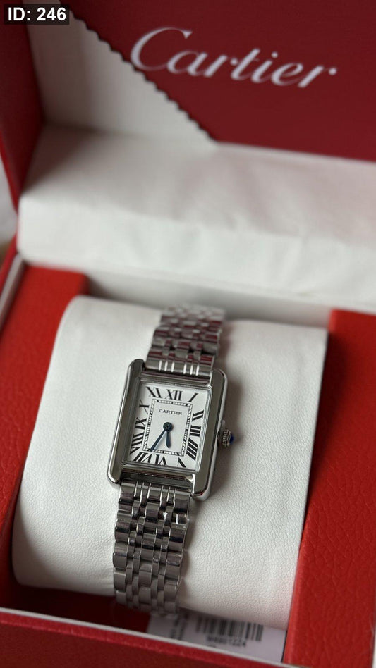 ساعة CARTIER مستطيل / شامل العلبة و الكيس